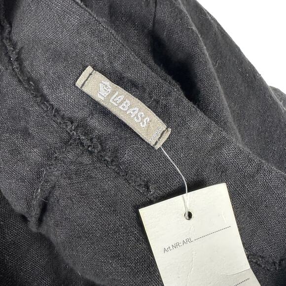 LA BASS Black Linen Lagenlook Tunic Top Women's Size 3 NWT Italy Layering Boho - Picture 6 of 7